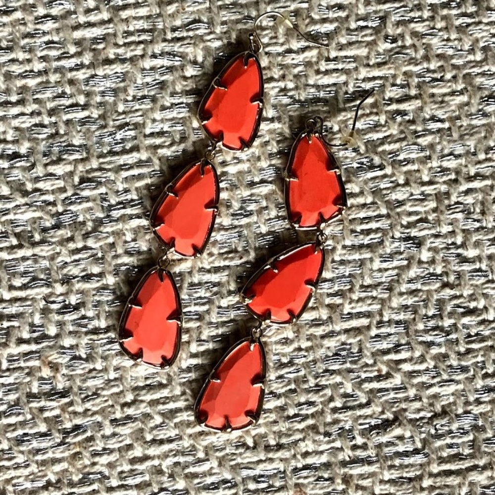 Kendra Scott Bright Coral Magnesite Drop Earrings
